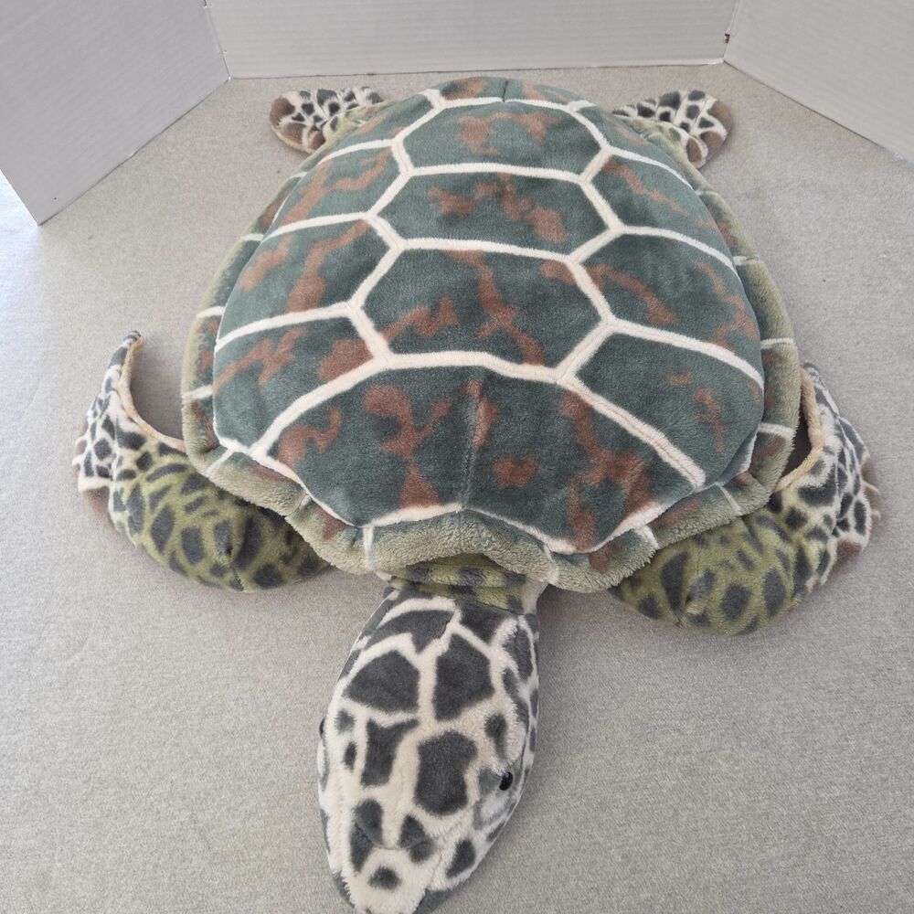 Melissa And Doug Large 30" Plush Green & White Sea Turtle Ocean Animal